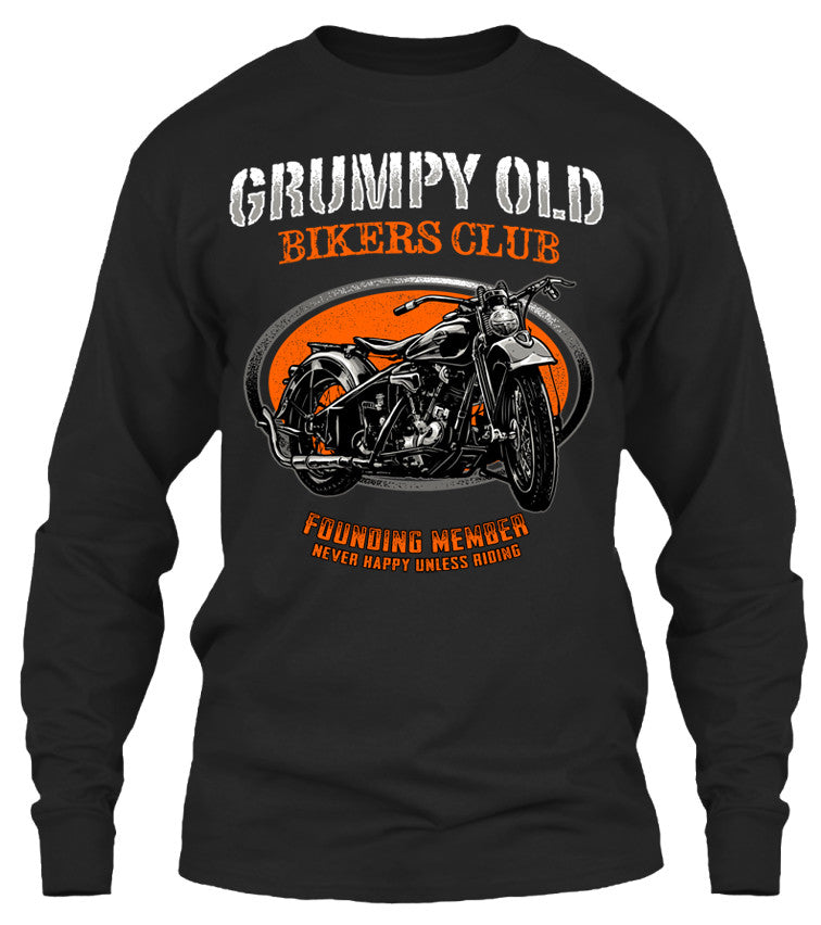 Grumpy Old Bikers Club Motorcycle (Front Print)