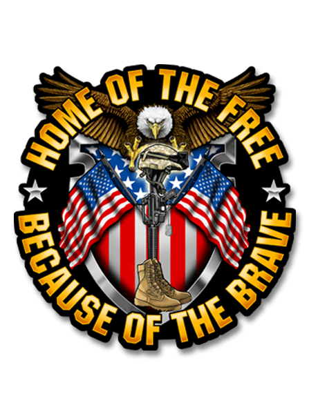 Home Of The Free, Because of The Brave - 7" Decal