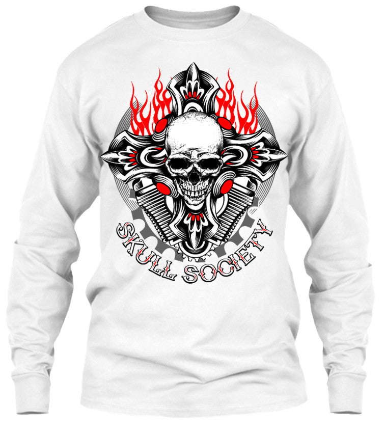 T-shirt - Biker Cross & Skull (Front Print)