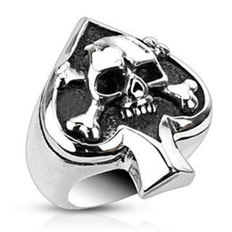 Jewelry - Stainless Steel Spade Crossbone Ring