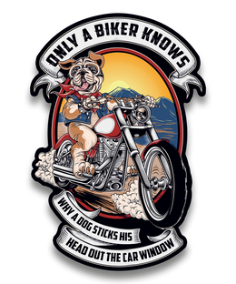 Only A Biker Knows Why A Dog Sticks His Head Out Decal