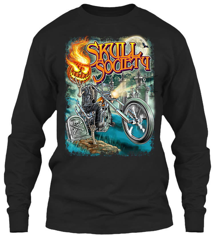 Pumpkin Head Halloween T-shirt (Front Print)