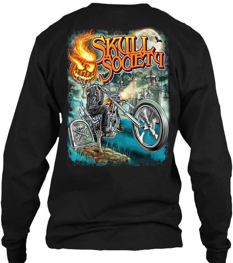 Pumpkin Head Halloween T-shirt (Back Print)