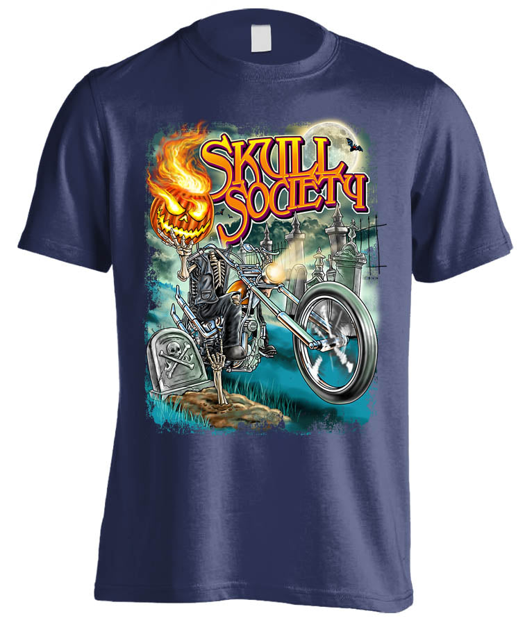 Pumpkin Head Halloween T-shirt (Front Print)