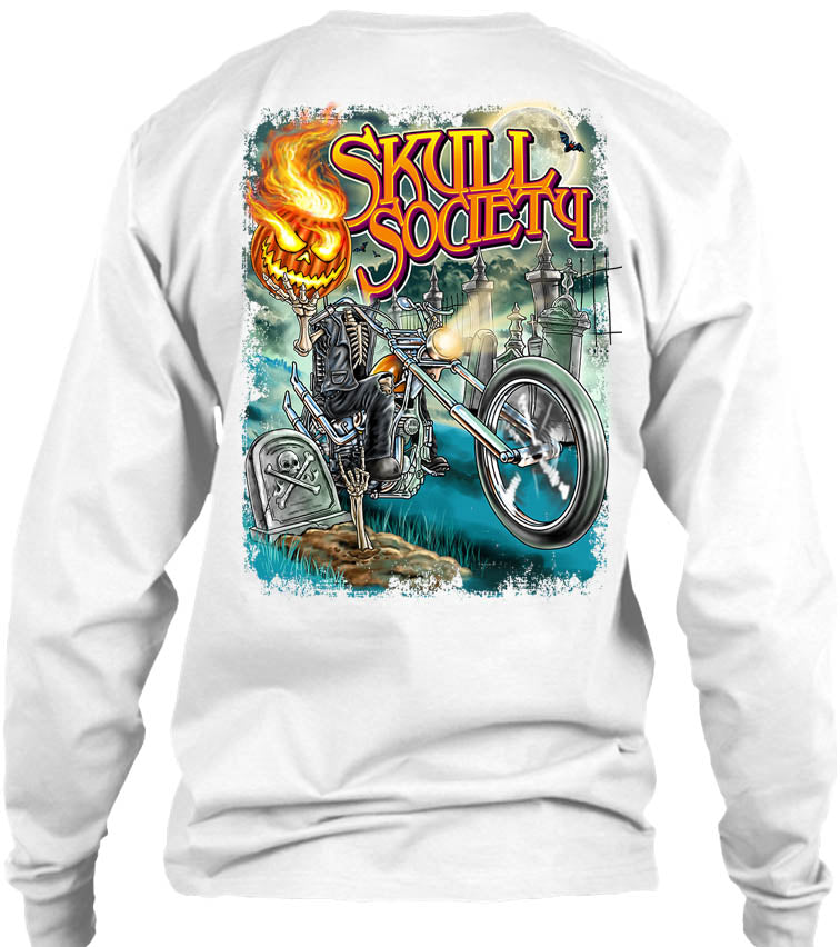 Pumpkin Head Halloween T-shirt (Back Print)