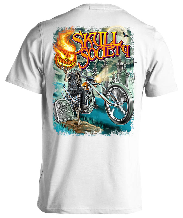 Pumpkin Head Halloween T-shirt (Back Print)