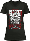 T-shirt - Respect Is Earned Skull & Engine (Ladies)