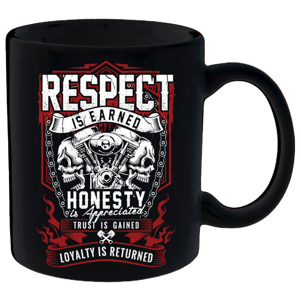 Coffee Mug - Respect Is Earned Skull & Engine Mug