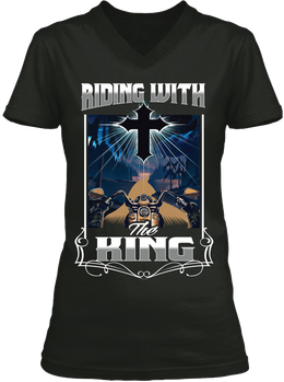 Riding with The King Ladies V-Neck Clickfunnels OTO