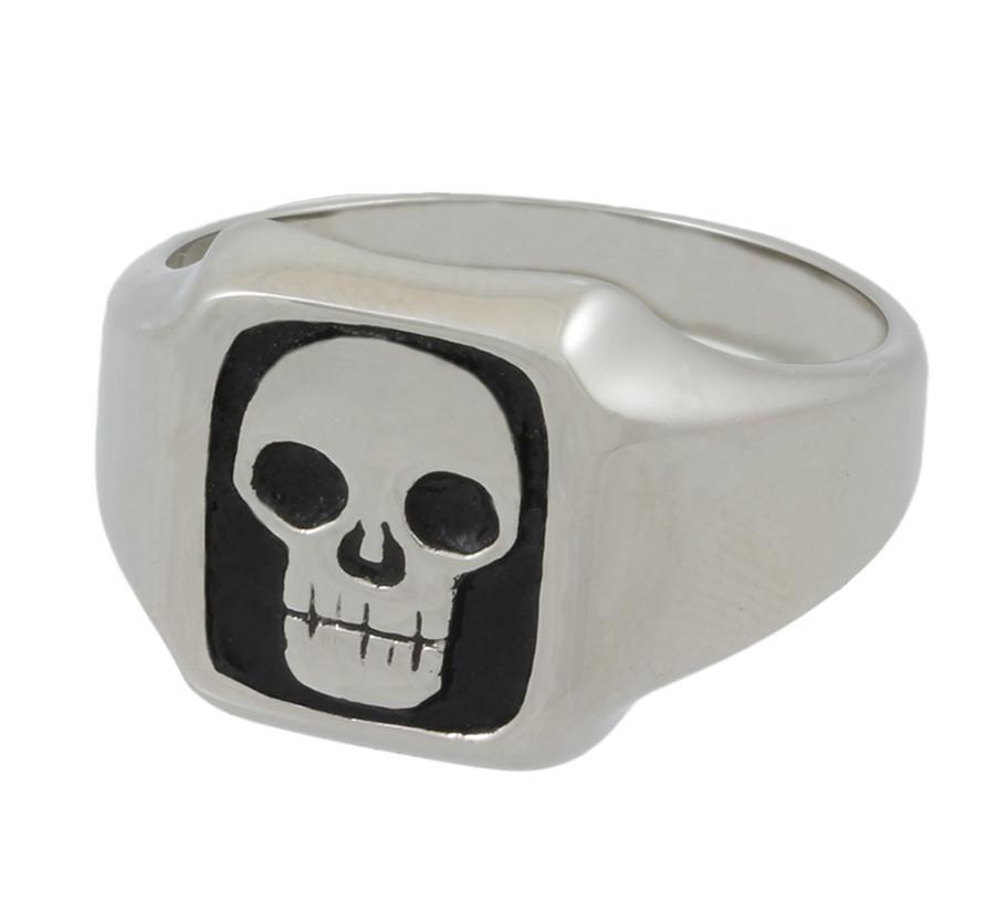 Stainless Steel Square Skull Ring