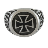 Stainless Steel Flame Iron Cross Ring