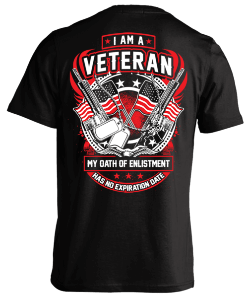 T-shirt - I Am A Veteran - Flag & Guns