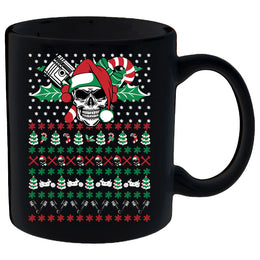 Ugly Christmas Skull Motorcycle Mug