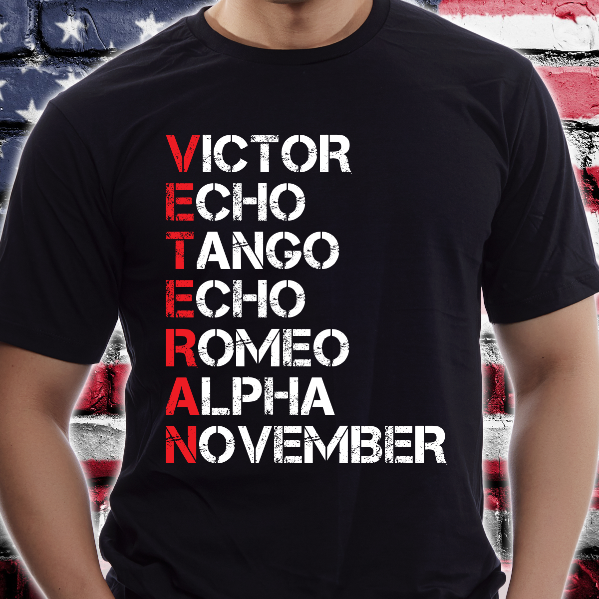 Veteran Military Alphabet T-shirt