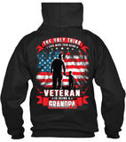 One Thing I Love More Than Being A Veteran Is Being A Grandpa T-shirt (Back Print)